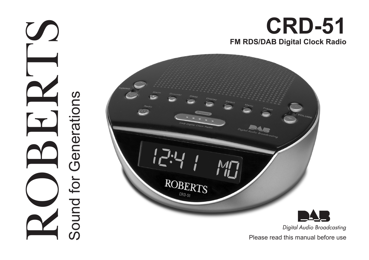 Roberts Radio Clock Radio CRD51 User manual Manualzz