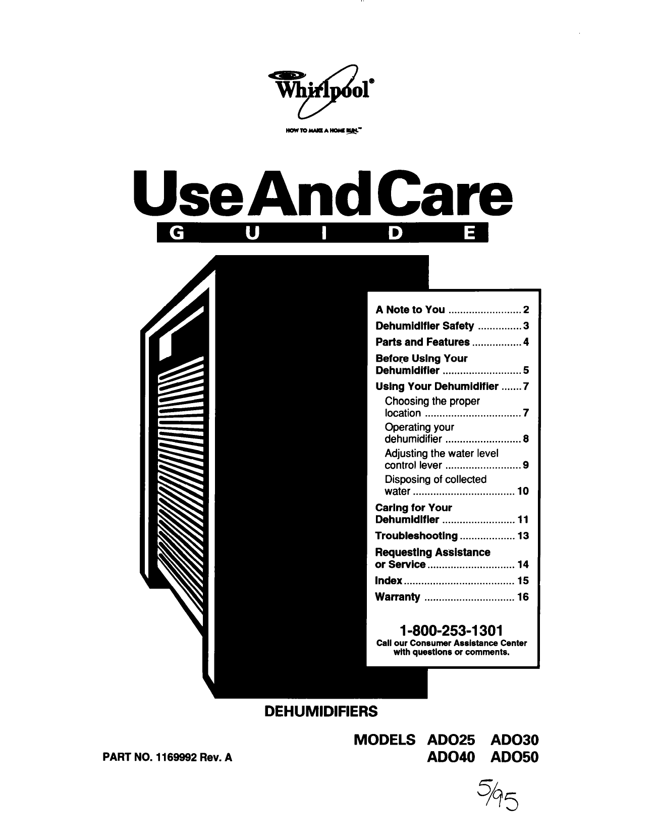 troubleshooting a whirlpool dehumidifier