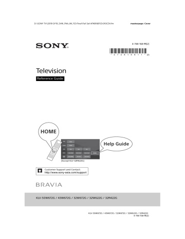Sony KLV-32W672G W67G | LED | Full HD | High Dynamic Range (HDR) | Smart TV Reference guide | Manualzz