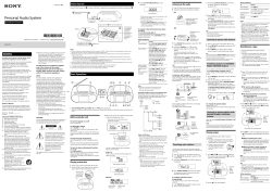 Sony CFD-S70 - Instructions, Instructions for use, Operating instructions,  Owner's manual, User guide, User manual, User's Guide, User's manual |  