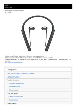 Sony Wi 1000x Operating Instructions Owner S Manual Reference Guide User Manual