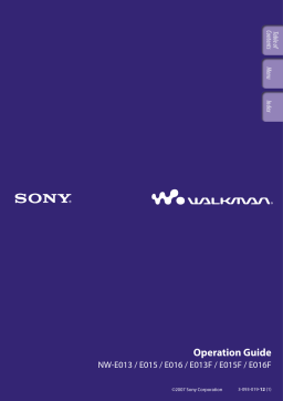 Sony NW-E015F MP3 Walkman® Digital Music Player Quick Start Guide
