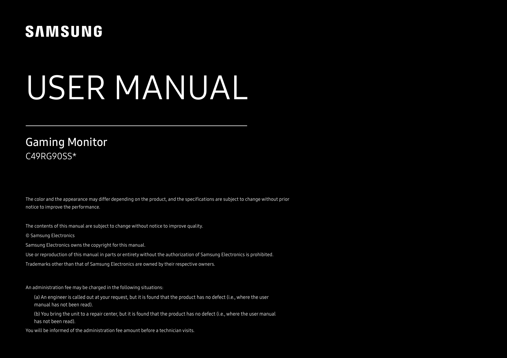 samsung crg9 user manual