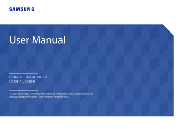 Samsung UD55E-B User Manual | Manualzz