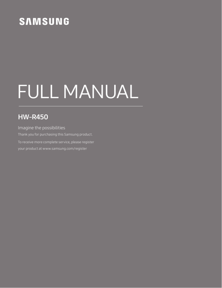Samsung HW-R450 User manual | Manualzz