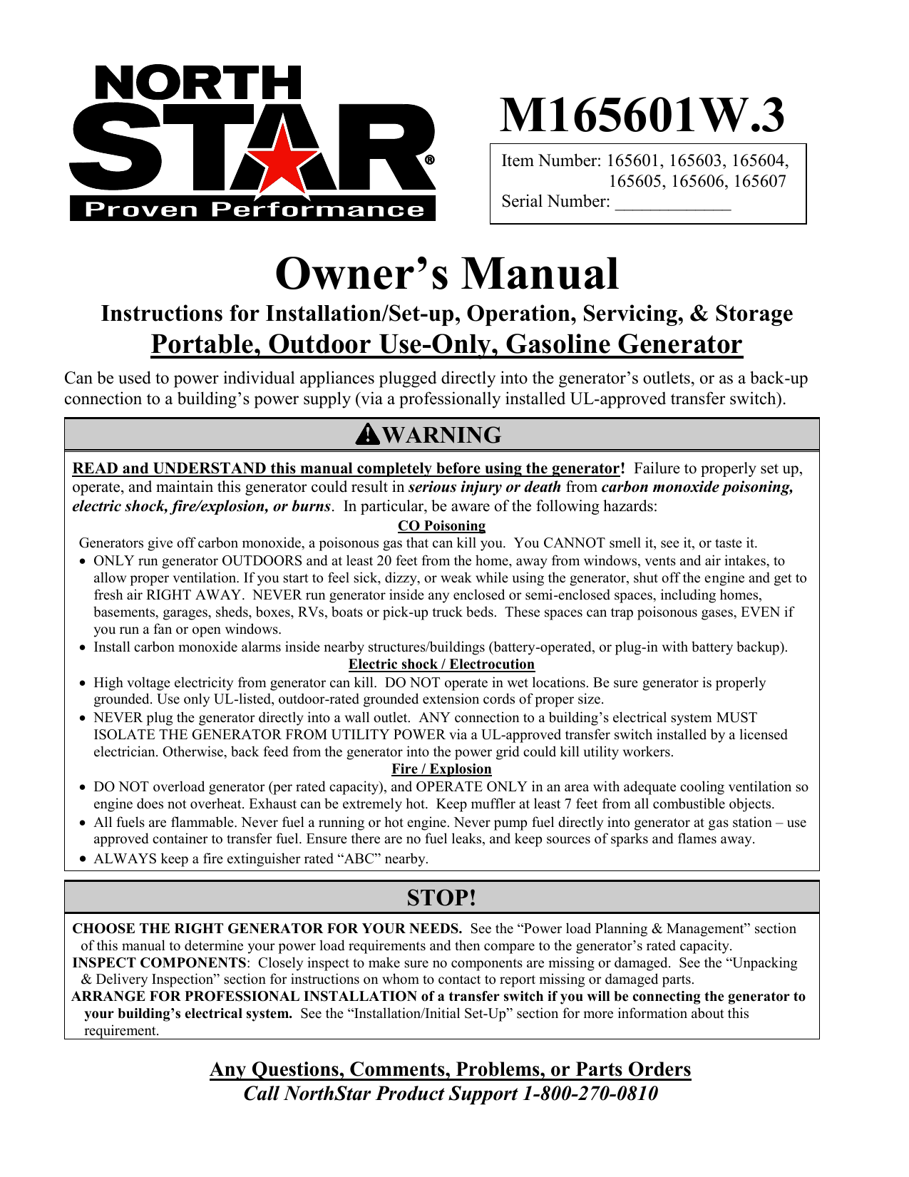 Wiring Diagram PDF: 165601 North Star Generator Wiring Diagram