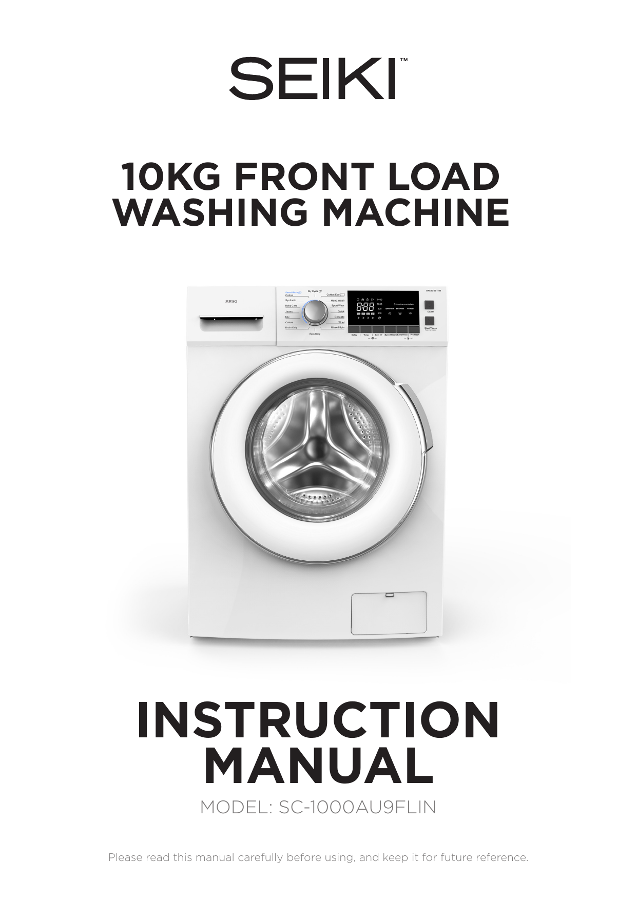 seiki 10kg front load washing machine sc 1000au9flin