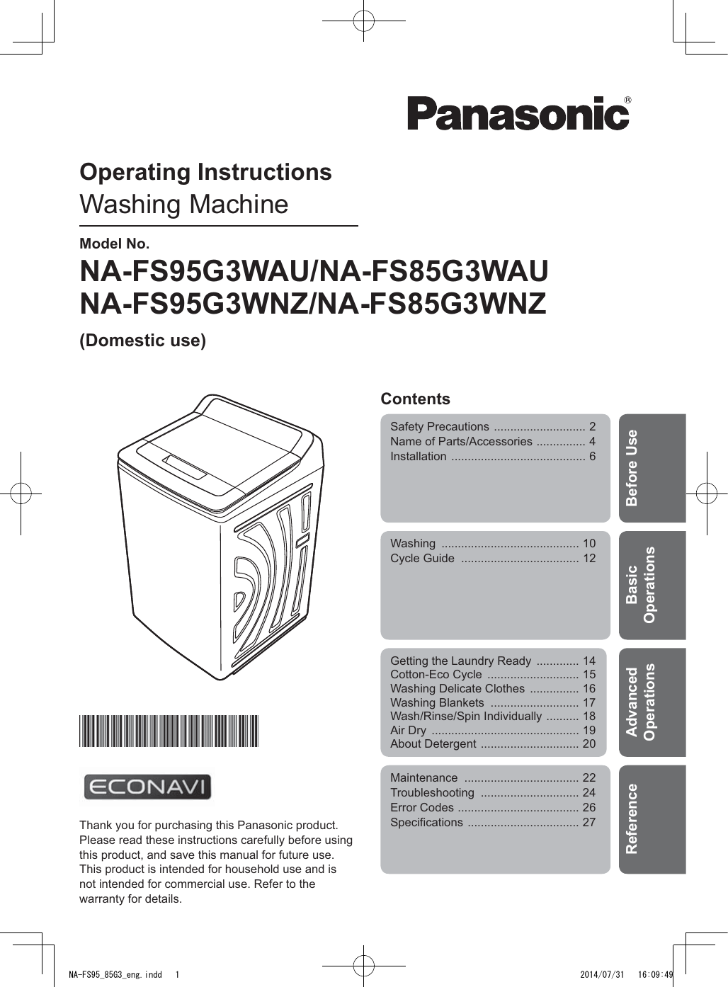 panasonic na fs95g3wau