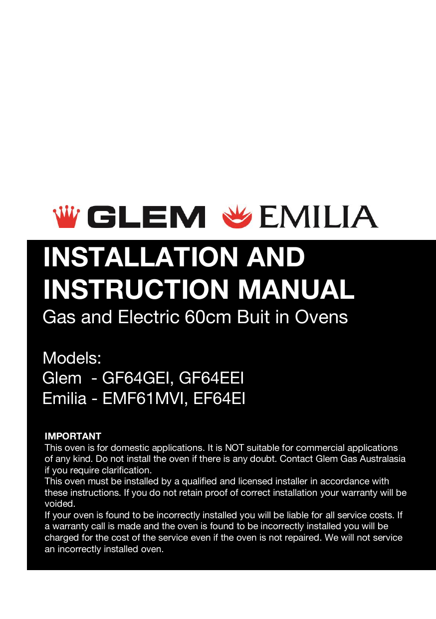 Glem Gf64gei User Manual Manualzz