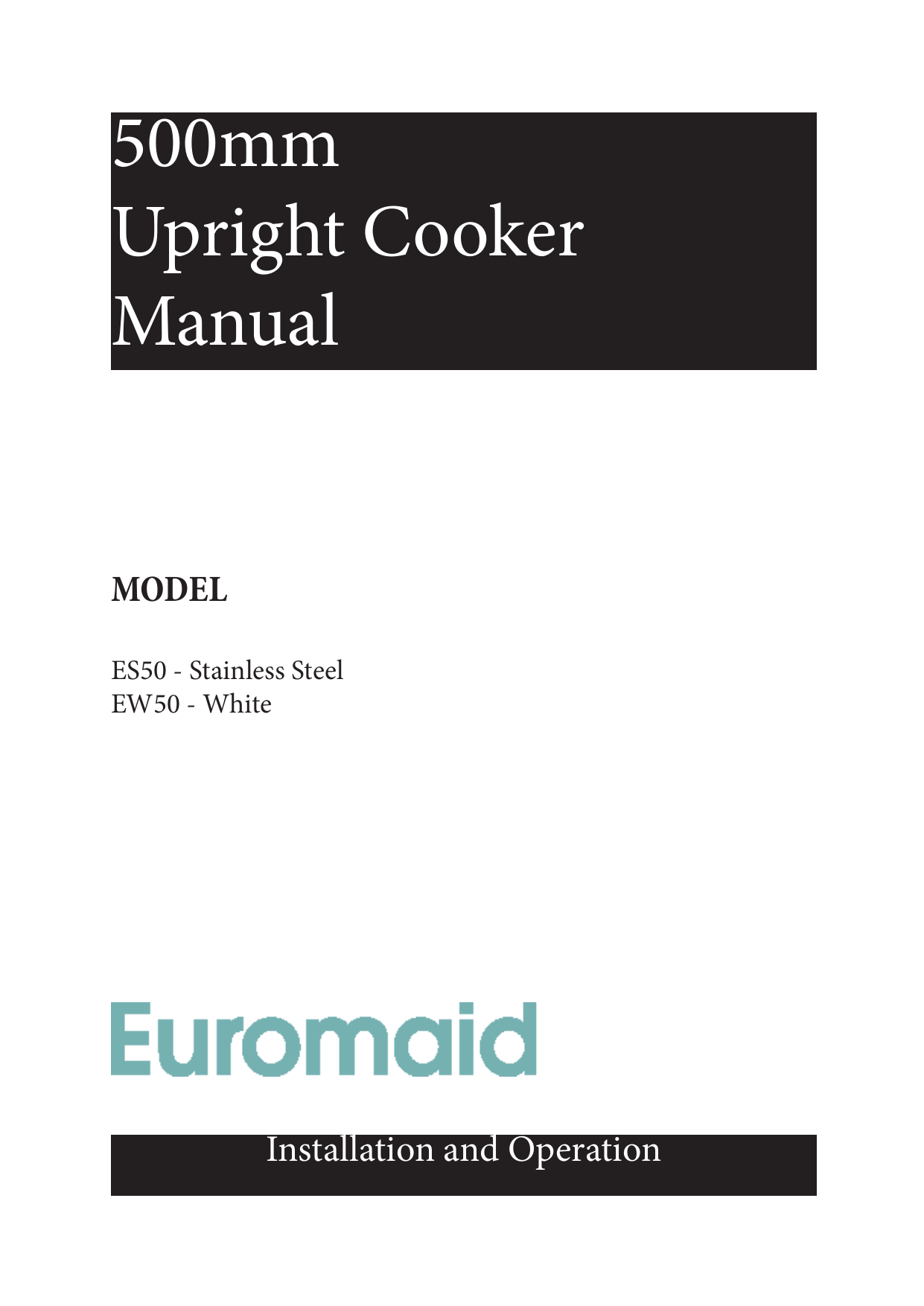 euromaid oven ew50 manual