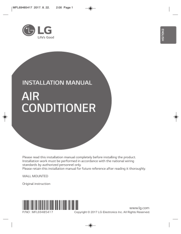 Lg Arnu05gsjn4 Anw Installation Guide Manualzz - Lg Wall Mounted Air Conditioner Installation Manual Lg Arnu05gsjn4 Anw Installation Guide Manualzz - Lg Wall Mounted Air Conditioner Installation Manual
