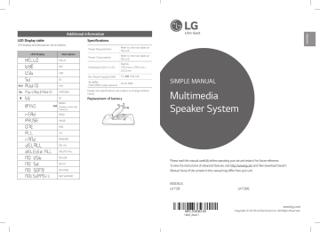 LG LK72B Simple Manual | Manualzz