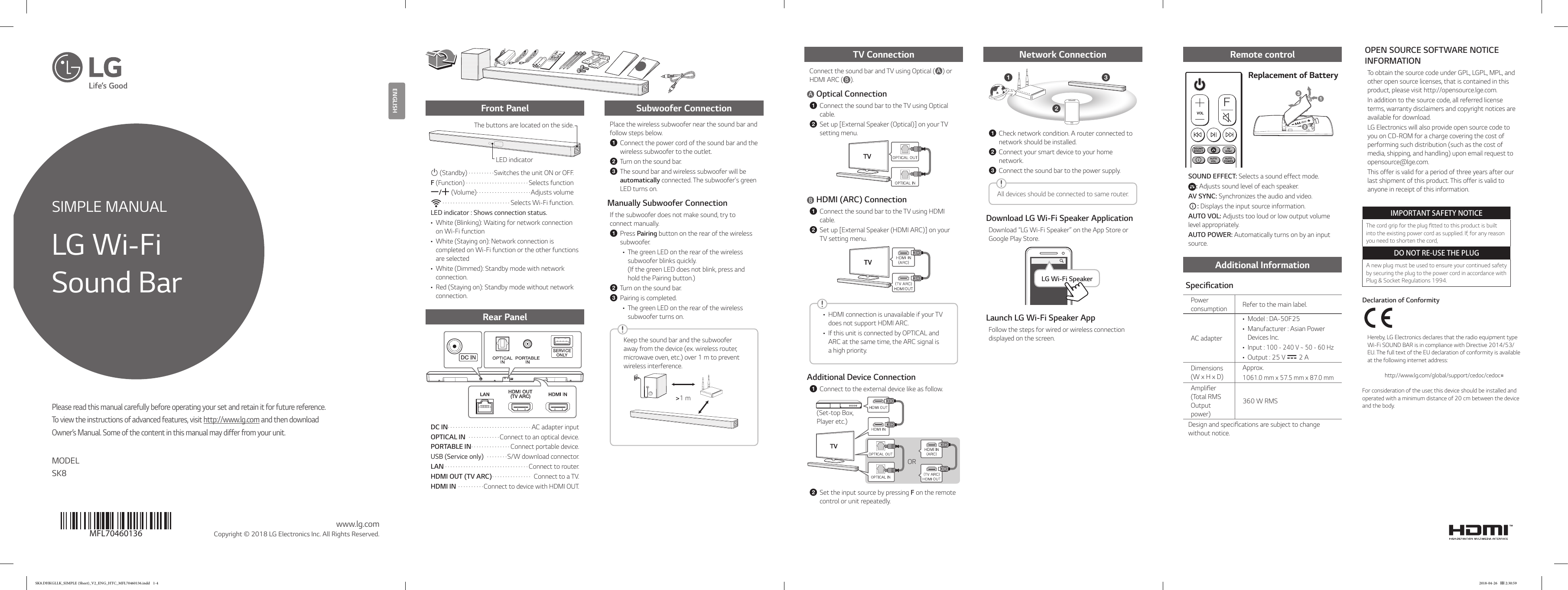 lg soundbar sk8 manual