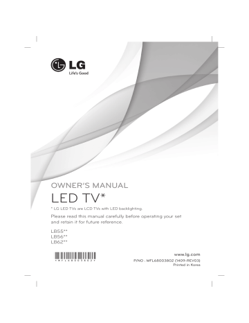 LG 39LB561V Mode d'emploi | Manualzz