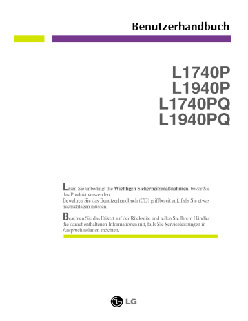 LG L1740P Benutzerhandbuch | Manualzz