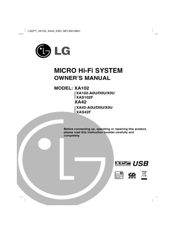 LG XA42 Owner's Manual | Manualzz
