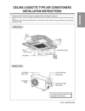 Lg Lt E2460hl Installation Guide Manualzz - Lg Wall Mounted Air Conditioner Installation Manual
