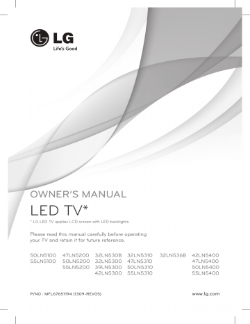 LG 42LN5300 Owner's Manual | Manualzz