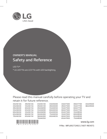 LG 55UH6030, 43UH6100, 65UH6030, 49UH6030 Owner's manual | Manualzz