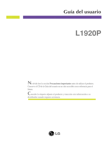 LG L1920P Manual de usuario | Manualzz