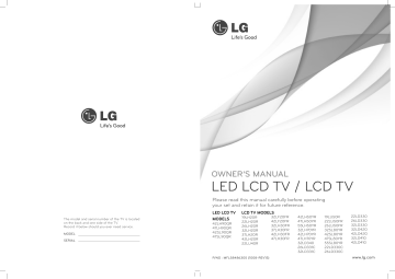 LG 26LH20R El Owner's Manual | Manualzz