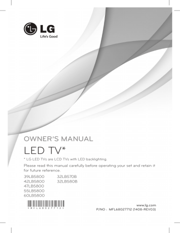 LG 60LB5800 User's manual | Manualzz