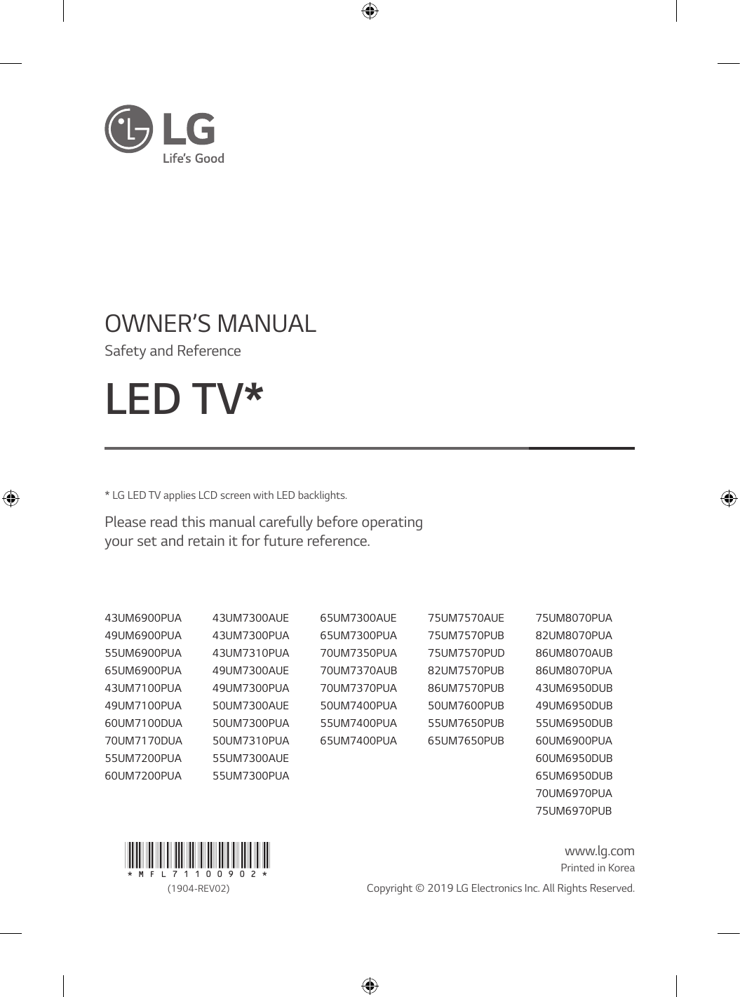 LG 55UM7300PUA Owner's manual | Manualzz