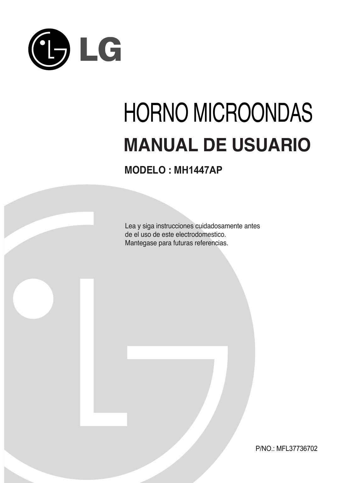 LG MH1447AP Manual de usuario | Manualzz