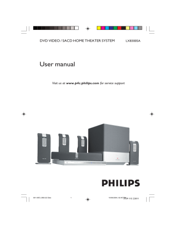 Philips Sistema Home Theater DVD/SACD LX8300SA/01 Istruzioni per l'uso | Manualzz