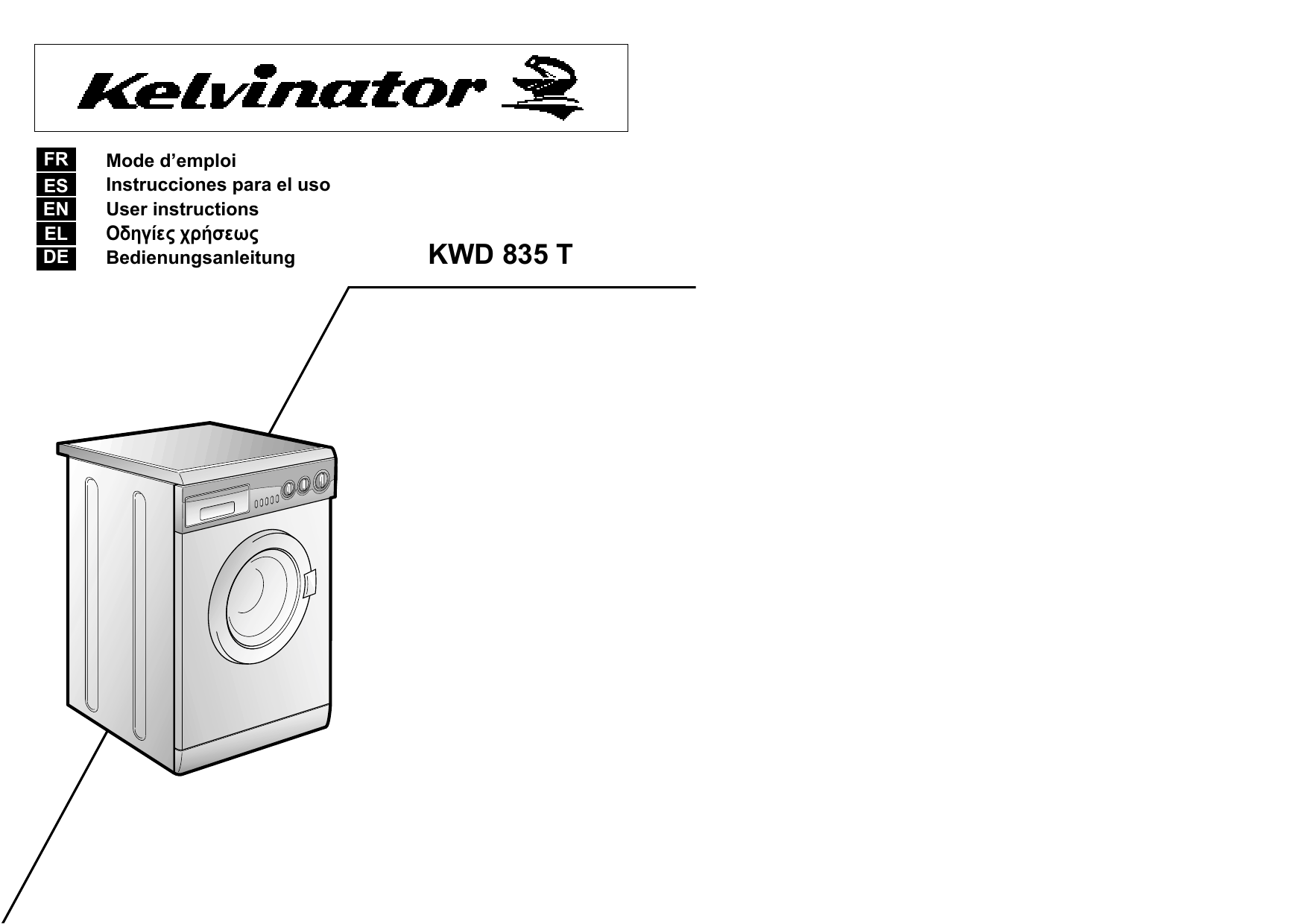 Kelvinator LB KWD 835 T User manual Manualzz