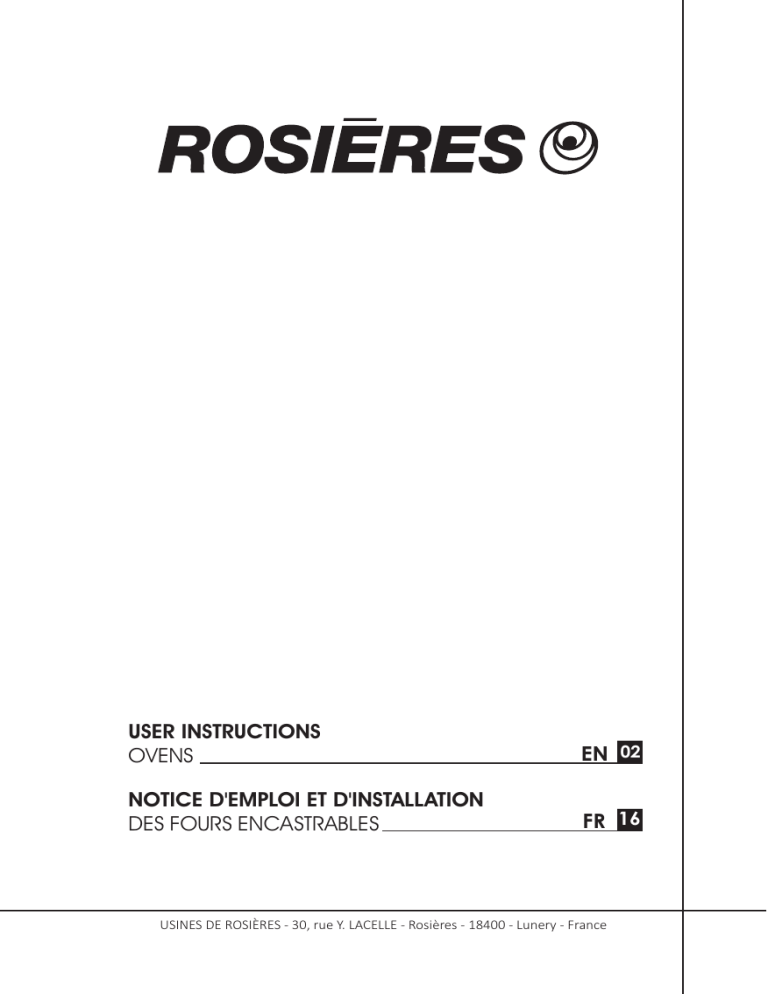 Rosieres Rfs752in Rfsrtin E Rfaz752dtin E Rfazrdin E User Manual Manualzz