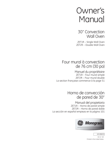 GE ZET1RMSS Use and Care Manual | Manualzz