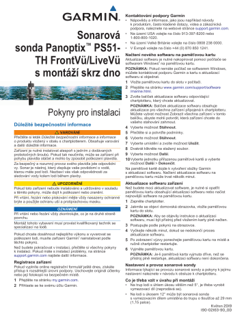 Garmin Panoptix™ PS51-TH Upute za instalaciju | Manualzz