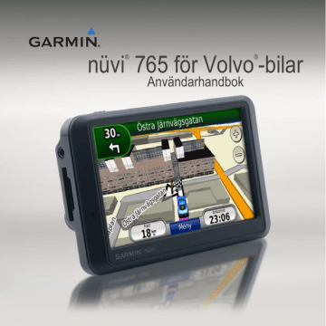 Garmin nüvi® 765T, Europe, Volvo Anvandarhandbok | Manualzz