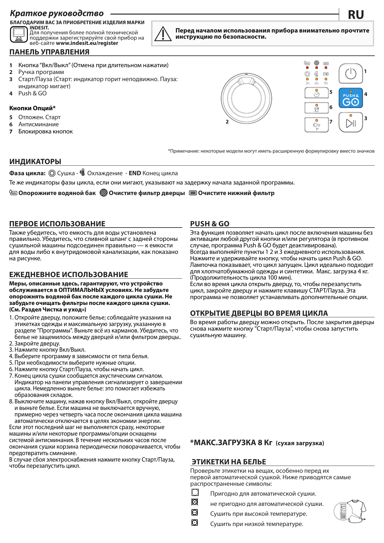 Indesit YT CM08 8B RU Руководство пользователя | Manualzz