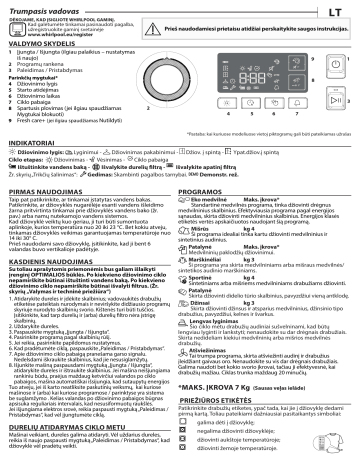 Whirlpool FT M11 72 EU Naudotojo gidas | Manualzz
