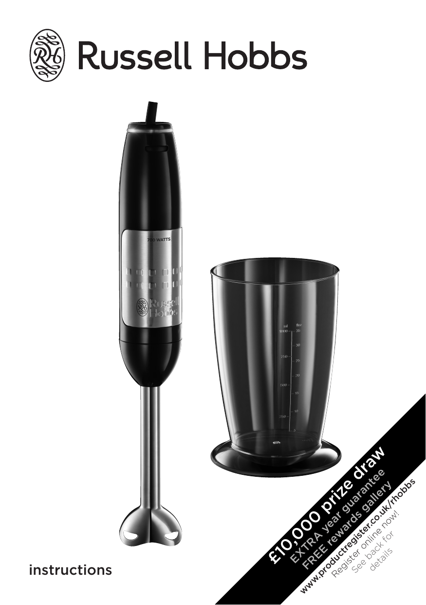 Russell Hobbs 14452 White Hand Blender