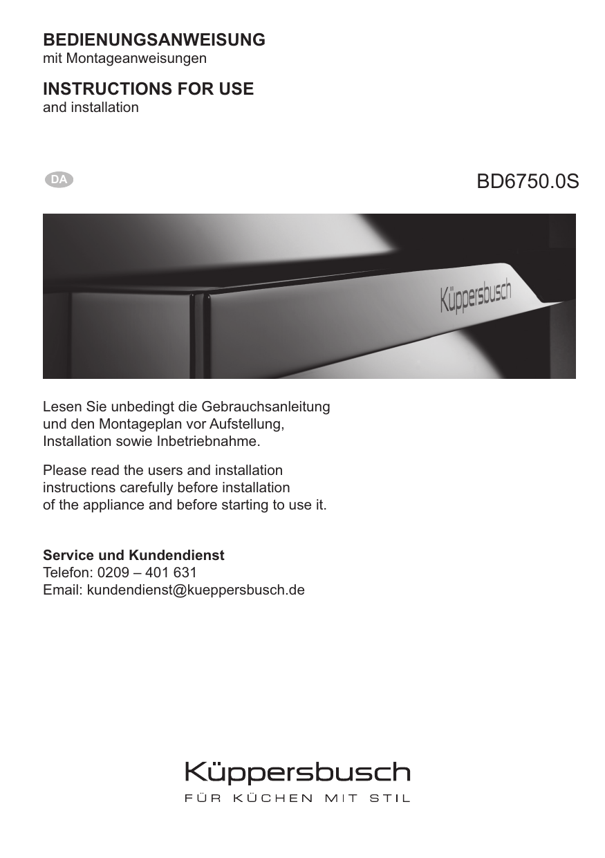 Kuppersbusch Bd6750 0s User Manual Manualzz