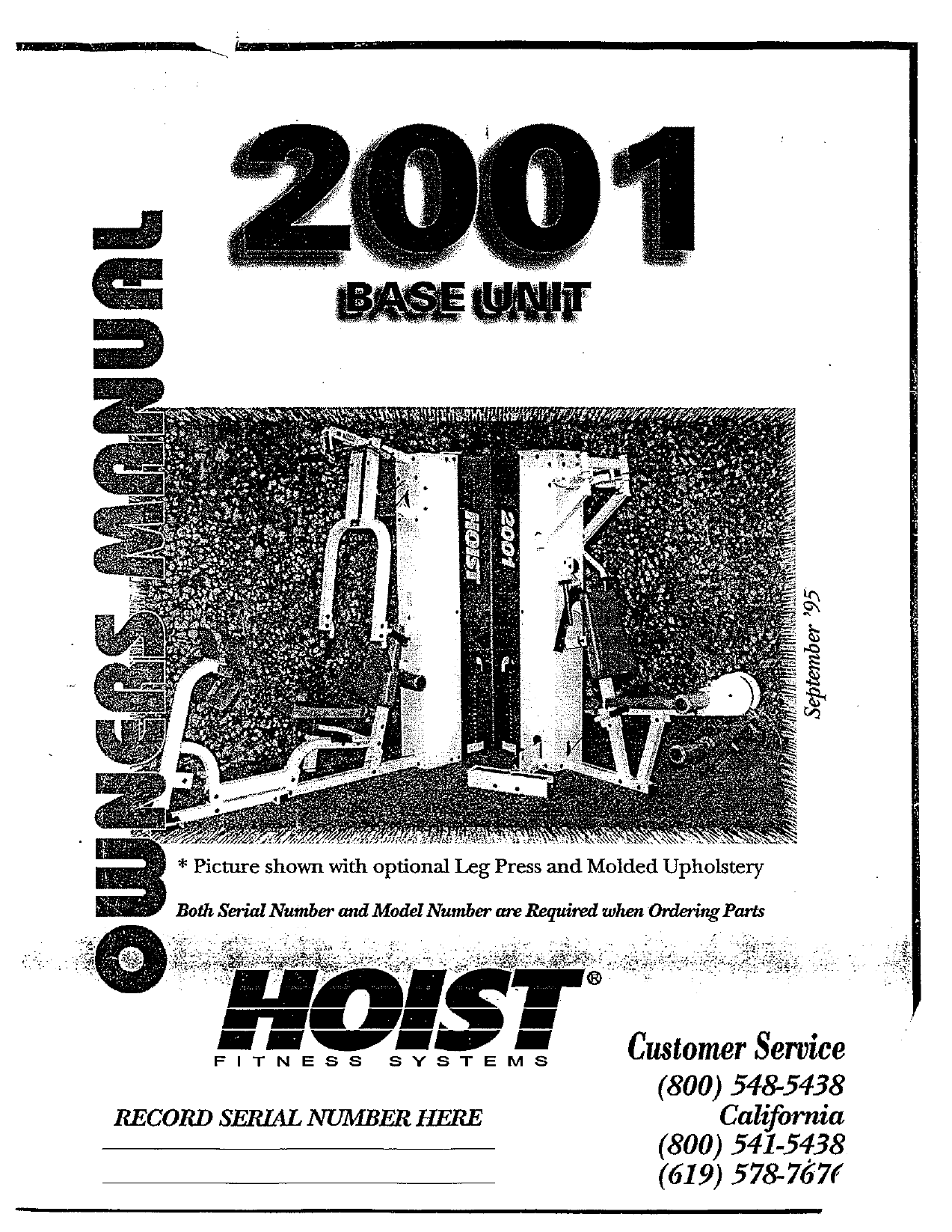 2001 hoist 2025 fitness system