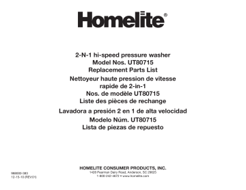 Homelite ut80715 2-n-1 Pressure Washer Owner Manual | Manualzz