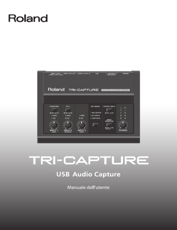 Roland TRI-CAPTURE USB Audio Interface Owner's Manual | Manualzz