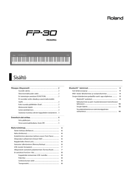 Roland FP-30 Digitaalipiano Owner's manual