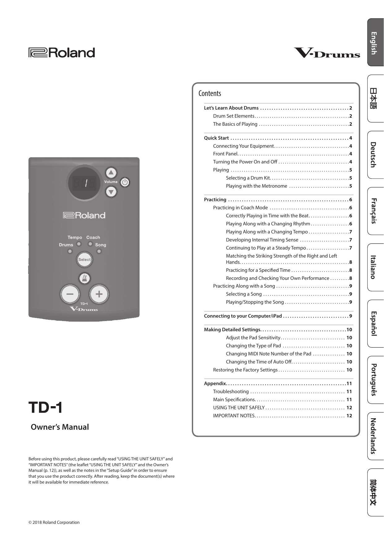 Roland Td 1dmk V Drum Set Td 1dmk Td 1dmkx Td 1dmk Owner S Manual Manualzz