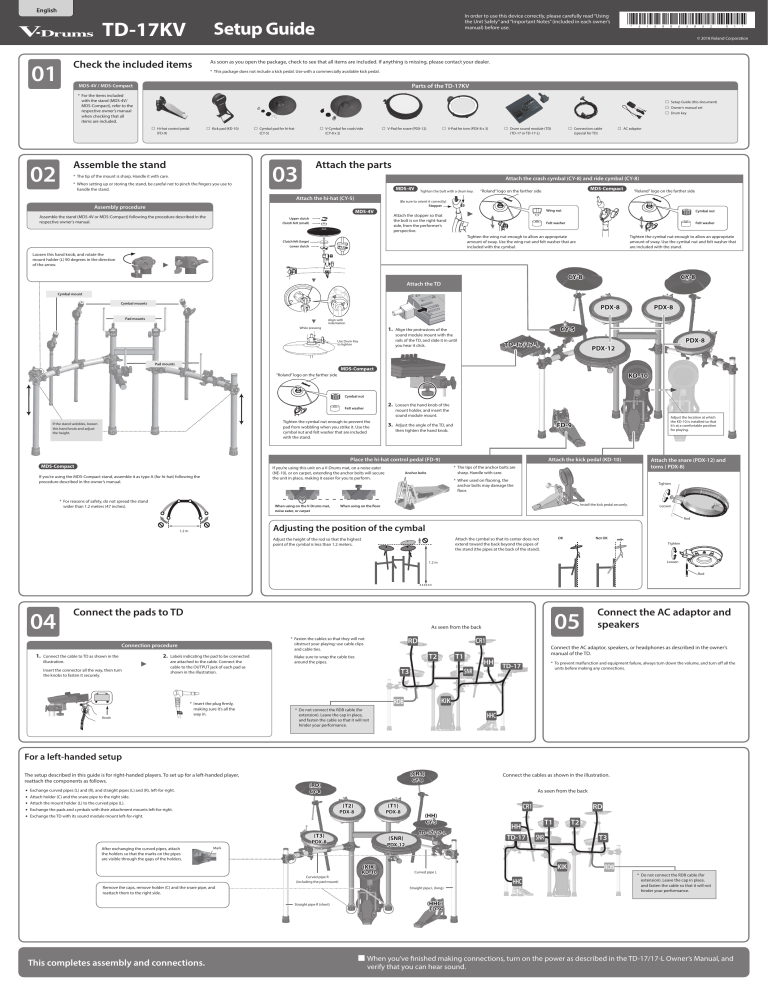 Roland TD-17KV-S, TD-17KV-L, TD-17KV User guide | Manualzz