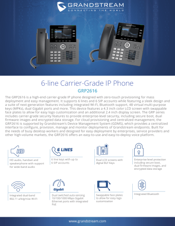 Grandstream GRP2616 Datasheet | Manualzz