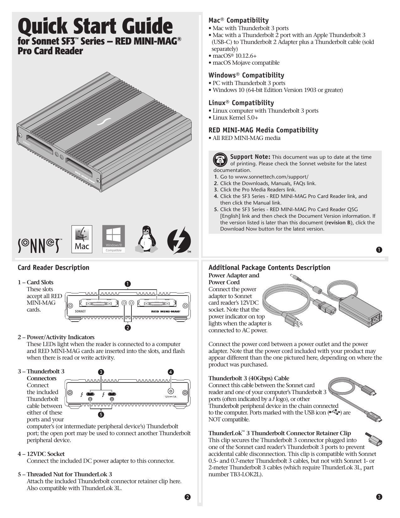 thunderbolt p2 card reader manual