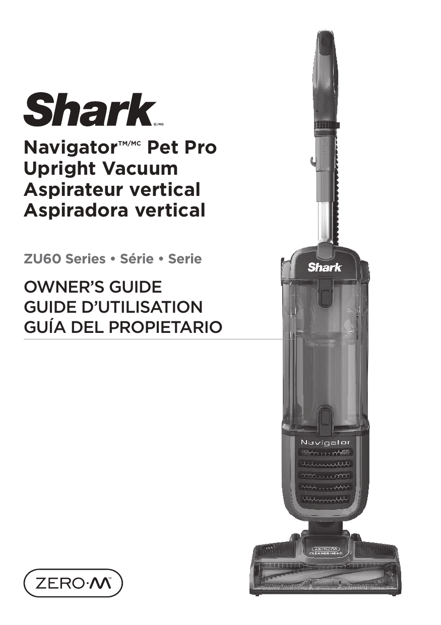 Shark Navigator ZeroM Pet Pro, ZU62 User manual Manualzz
