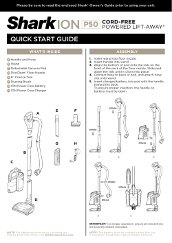 Shark IC160 - Quick start Guide, User 