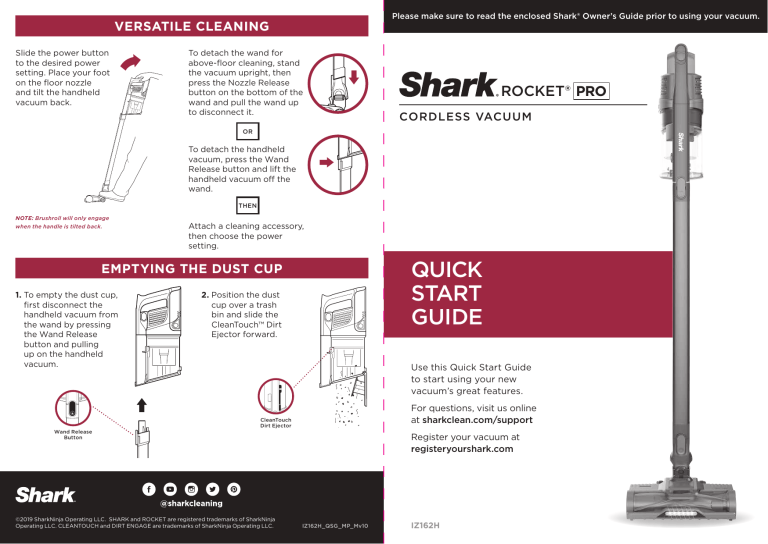Shark IZ162H Quick start guide Manualzz