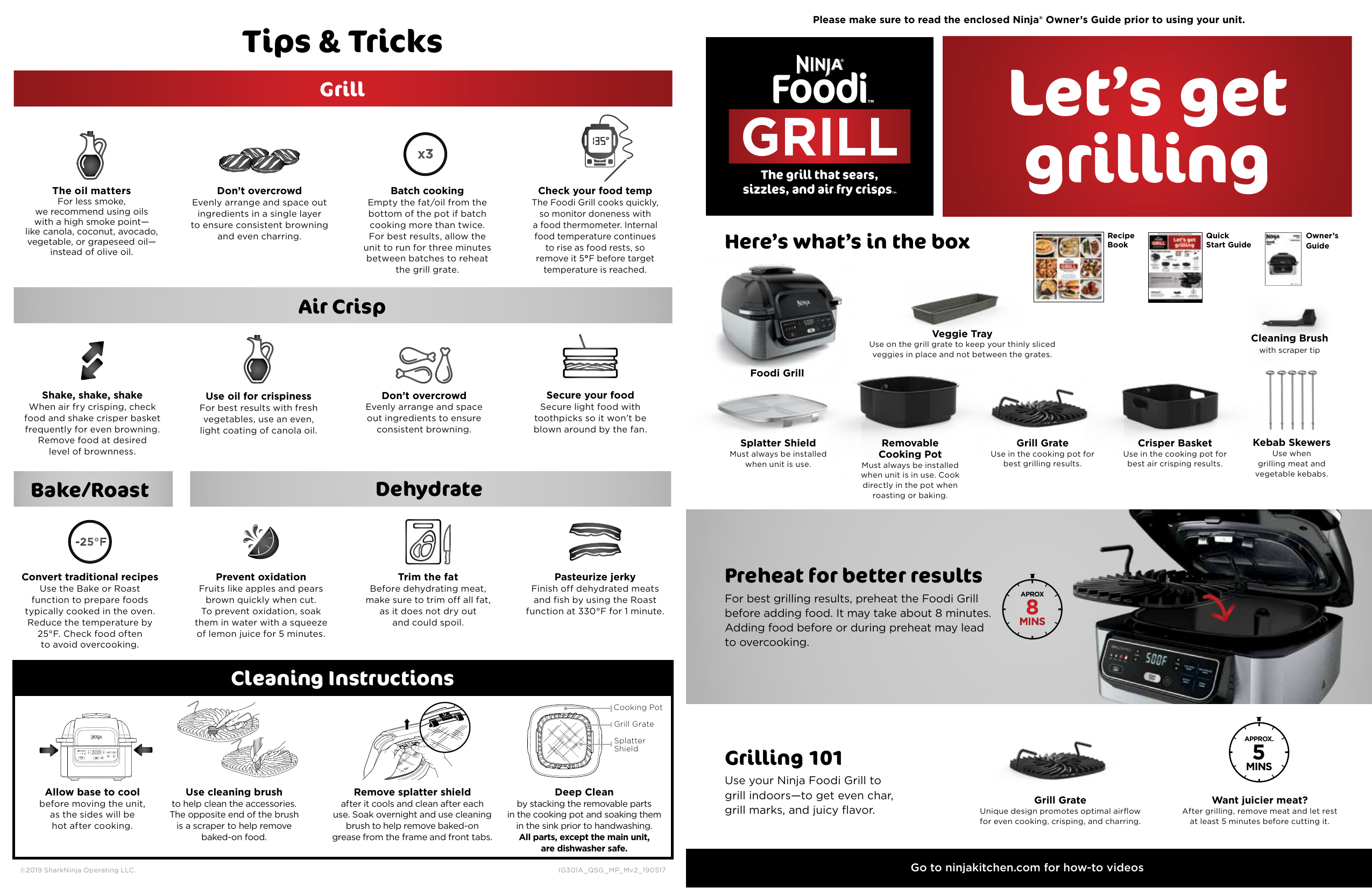 ninja foodi grill cooking chart